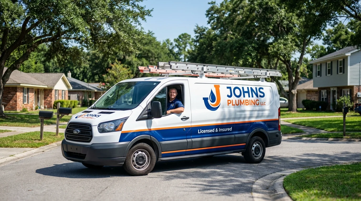Johns Plumbing LLC service van in Rockton, IL