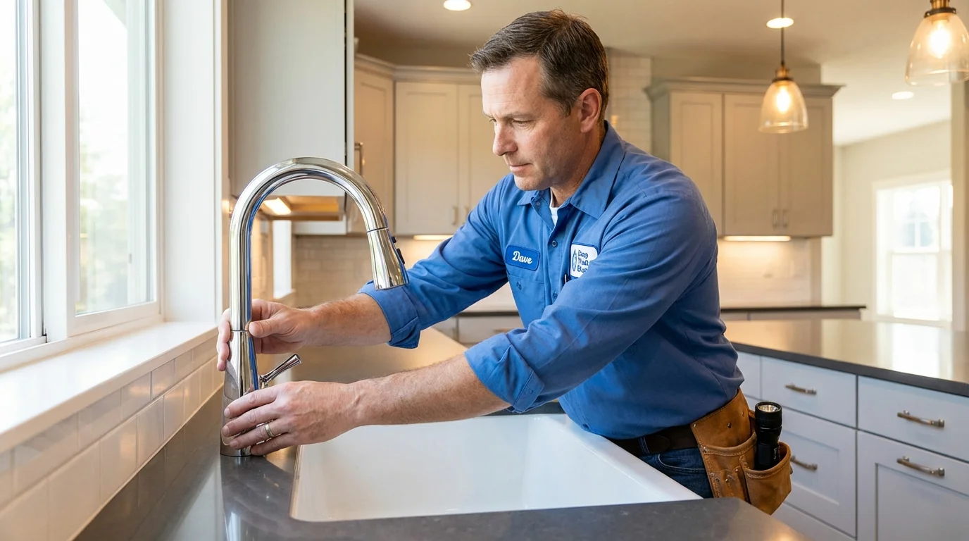 Kitchen faucet installation by Johns Plumbing LLC in Rockton